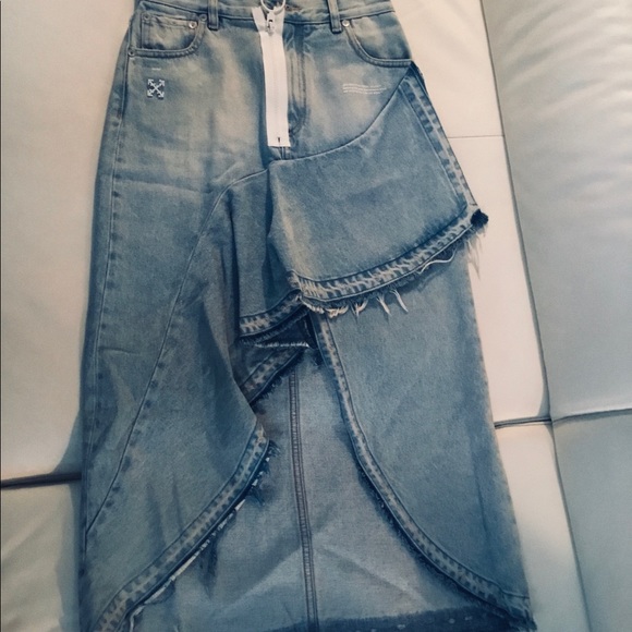 Off White Denim Skirt